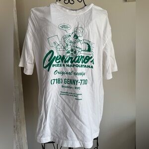H&M White and Green Graphic T-Shirt